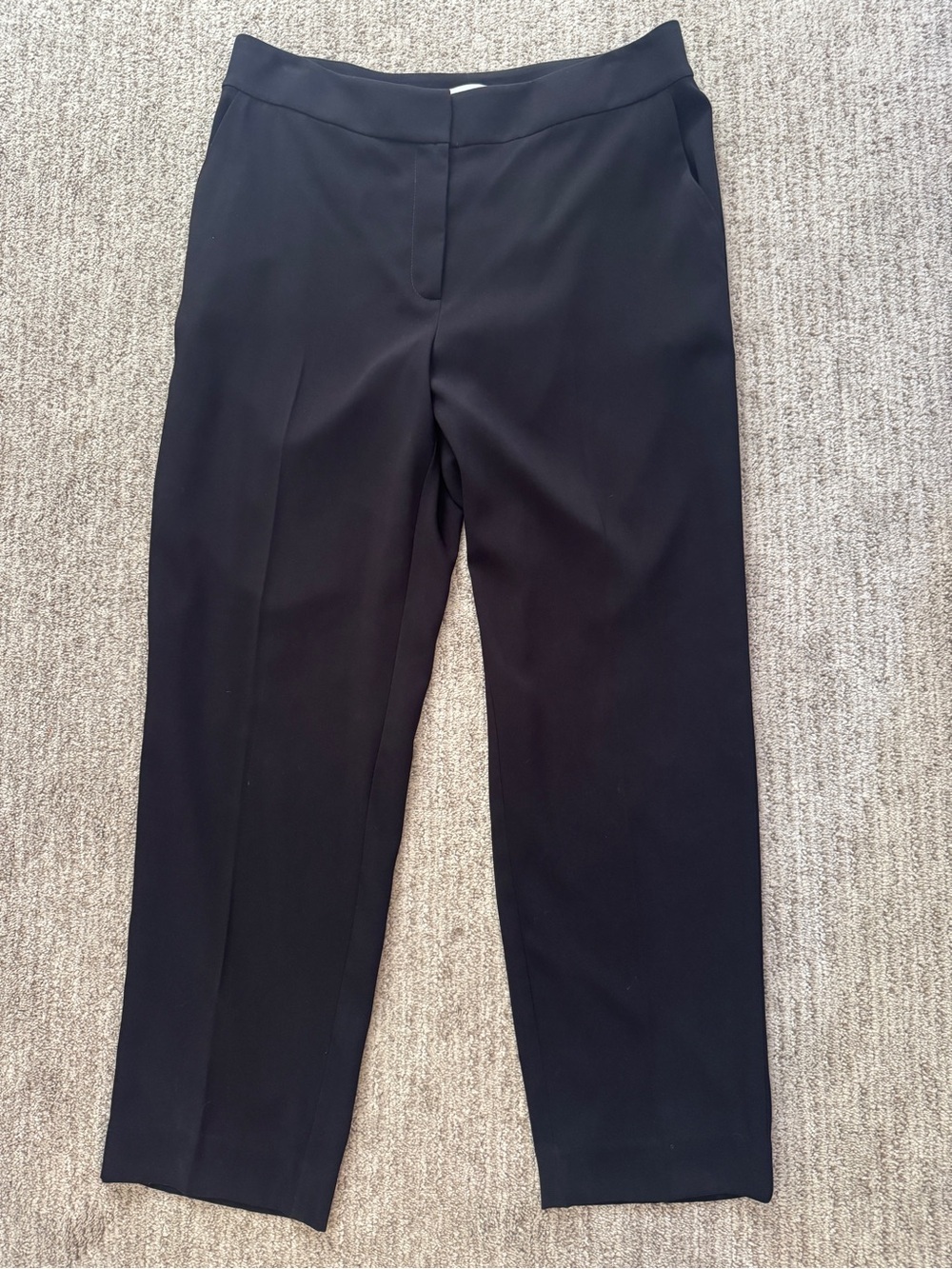 St. John Collection Black Pleated Tab Waist Trousers w/ Pockets Size 10 NWT